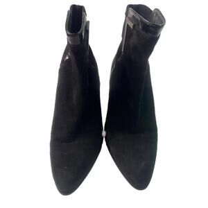 Stuart Weitzman Black Suede/Neoprene Heeled Ankle Boots Size 36/ 5.5-6 US.